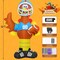 GOOSH 6 FT Thanksgiving lnflatable Turkey Blow Up Yarda Turkey with a Rugby with Built-in LEDs